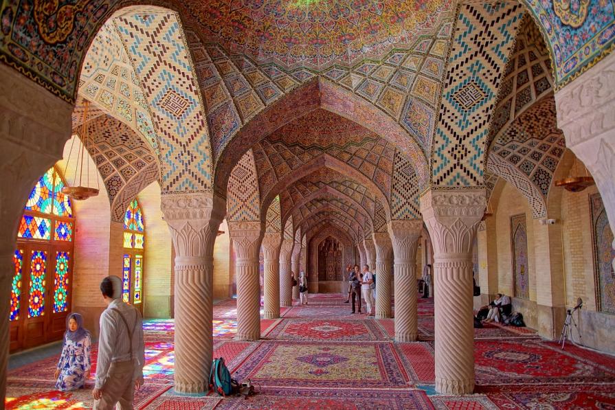 Fabulous pink mosque Nasir-or Molk, Iran